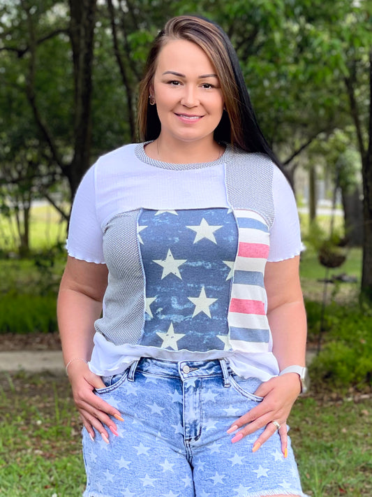 Star Spangled America top - SMALL ONLY